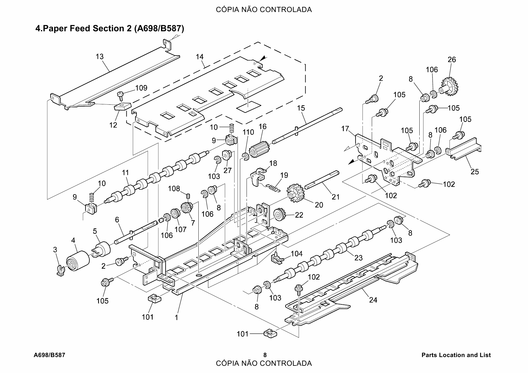 RICOH Options A698 A587 LARGE-CAPACITY-TRAY Parts Catalog PDF download-5